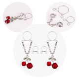 Cherry Non pierced Clip On Nipple Ring Women Crystal Fake Dangle Adjustable Body Jewelry