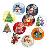 Christmas Round Photo Glass Cabochon Charm Snap Button 18mm