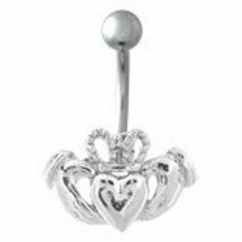 Belly Button Ring Navel Claddagh Body Jewelry 14 Gauge BV160