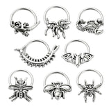 Fashion Punk Stainless Steel Nose Ring Silver Color Gothic Insect Nose Rings For Women Men Body Cartilage Piercing Jewelry