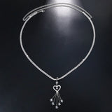 Boho Heart Dangle Rhinestone Piercing Navel Belly Button Ring Waist Chain
