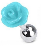 Body Accentz 316L Surgical Steel Tragus Barbell wtih Acylic Rose Top 16g 1/4"