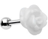 Body Accentz 316L Surgical Steel Tragus Barbell wtih Acylic Rose Top 16g 1/4"