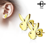 Playboy Bunny 316L Stainless Steel Earring Studs Pair post