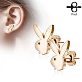 Playboy Bunny 316L Stainless Steel Earring Studs Pair post