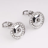 Crystal Ear clip fits 12mm Snap Button Earring  DIY jewelry
