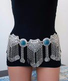 Gypsy Silver Belly Chians Boho Sexy Bikini Beach Dance Coin Belt Piercing Tribal Jewelry