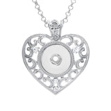 Vintage Leaves Flower Heart Round 18mm Snap Button jewelry Necklace & Pendants