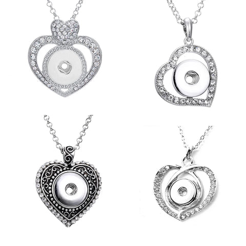 Vintage Leaves Flower Heart Round 18mm Snap Button jewelry Necklace & Pendants