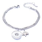 Metal Stainless steel 18mm snap button chain bracelet Love