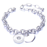 Metal Stainless steel 18mm snap button chain bracelet Love