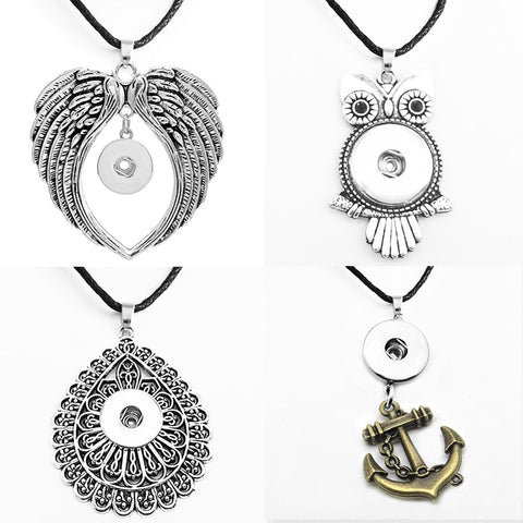 Snap Button Necklace Owl | Owl Wings Necklace | Jewelry - Love 18mm Necklace Jewelry