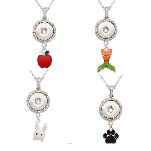 Jewelry Necklace | Mermaid Snap | Rabbit Snap | Pendants - Girls 18mm Jewelry Necklace