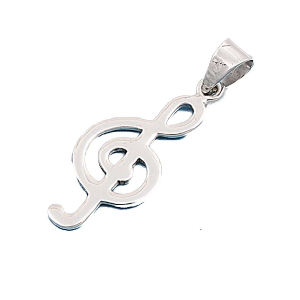 Sterling Silver Pendant - Music Note -Height: 32mm
