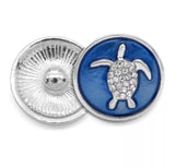 Turtle Crystal 20mm Metal Snap Button Jewelry For Snap Bracelet