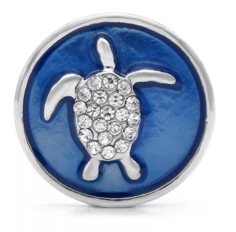 Turtle Crystal 20mm Metal Snap Button Jewelry For Snap Bracelet