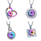 Snap Button Jewelry 18mm  Accessories Scroll  Rainbow Necklace