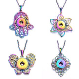 Snap Button Jewelry 18mm  Accessories Scroll  Rainbow Necklace