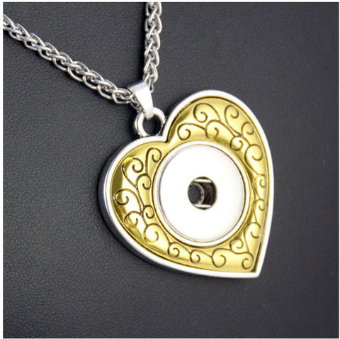 Women Heart LOVE Snap Button Jewelry Necklace Nn670 (fit 18mm 20mm Snaps)|Pendants|