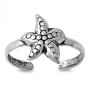 .925 Sterling Silver Toe Ring - Starfish