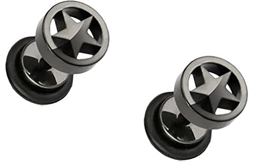 Body Accentz&trade; Earrings Rings Fake Star Cheater Plug 16 gauge - Sold as a pair HO647