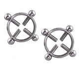 1Pair Titanium Round Non-Piercing Nipple Ring Shield body piercing jewelry Nicke