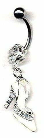 Belly Button Ring Navel High Heel Sandal Slipper Body Jewelry 14g