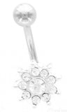 Body Accentz® Belly Button Ring Navel CZ Cluster Body Jewelry 14 Gauge
