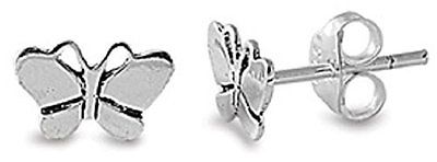 STERLING SILVER Silver Stud Earrings - Butterfly