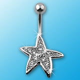 Belly Button Ring Navel Starfish Body Jewelry 14 Gauge
