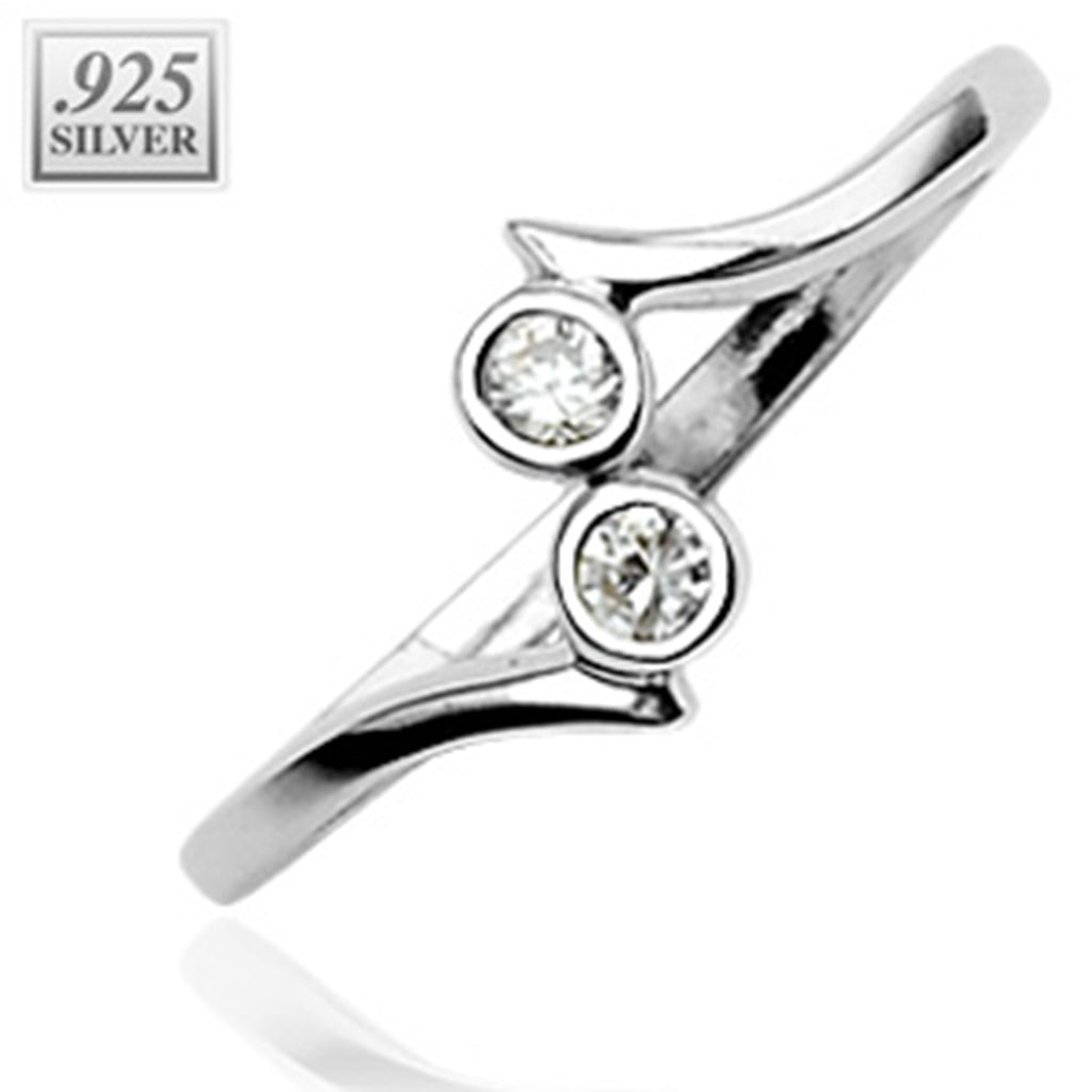 925 Sterling Silver Toering with CZ/Toe Ring.