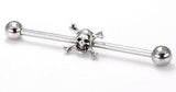 316L Surgical Skull Crossbone 14g 1 1/2" Industrial bar Ear Barbell Piercing ...