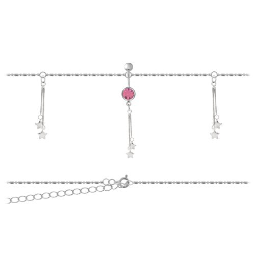Body Accentz&reg; Belly Button Ring Star Navel Body Jewelry Dangle Waist Chain 14 Gauge