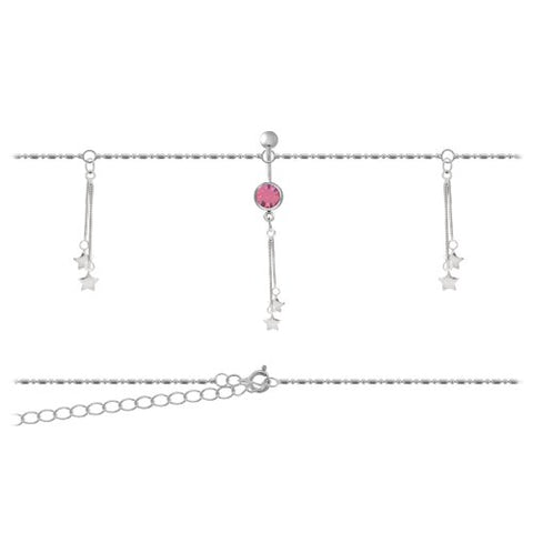 Body Accentz&reg; Belly Button Ring Star Navel Body Jewelry Dangle Waist Chain 14 Gauge