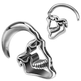 Earrings Rings 316L Surgical Steel Skull Hanging Taper o Gauge - Sold as a pair