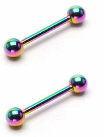 Nipple Shield Rings barbell sold as a pair 14g Titanium IP Barbell Over Stainless steel 1/2''