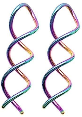 Earrings Rings 316L Surgical Steel Swirl Twist Tapers - Sold as a pair