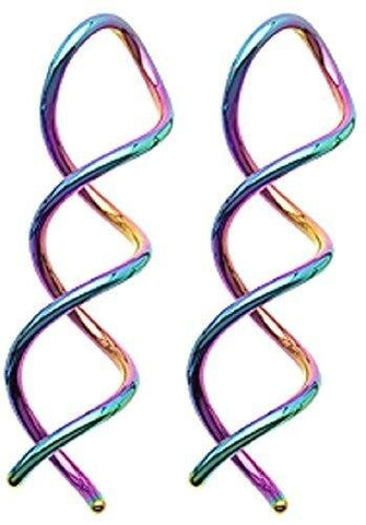 Earrings Rings 316L Surgical Steel Swirl Twist Tapers - Sold as a pair