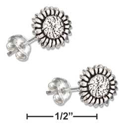 STERLING SILVER MINI SUNFLOWER EARRINGS ON POSTS