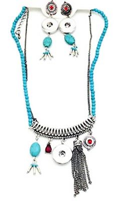 Elegant Necklace Pendants Collares Snap Button Jewelry Indian Western (fit 18mm