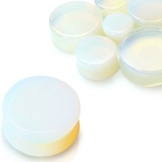 Large Sized Opalite Saddle Fit Plugs - Sold as a pair 9/16"