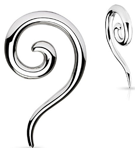 Earrings Rings 316L Surgical Steel Swirl Twist Tapers - Sold as a pair 4G