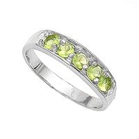 Sterling Silver CZ Peridot pinky ring Size 1