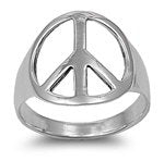 STERLING SILVER PEACE SIGN RING SIZE 4-10 (6)