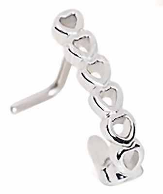 Nose Ring 20g 316L Stainless Steel Heart L Bend Half Nose Hoop