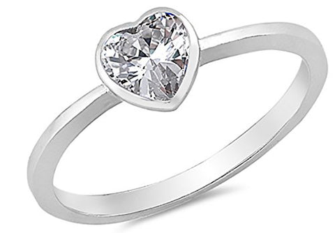 Body Colorz Sterling Silver Ring Band CZ Right hand or Pinky Ring (13)
