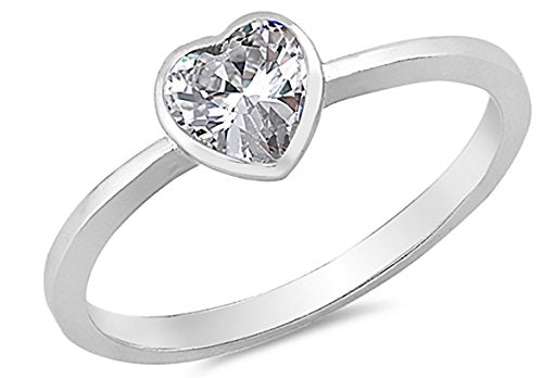 Body Colorz Sterling Silver Ring Band CZ Right hand or Pinky Ring (2)