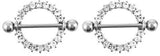 Nipple Ring Bars Circle of Love Body Jewelry Pair 14 gauge Body Piercing