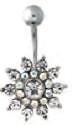 Body Accentz® Belly Button Ring Navel CZ Cluster Body Jewelry 14 Gauge