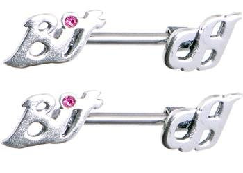 Body Accentz&reg; Nipple Ring B*tch bar body Jewelry Pair